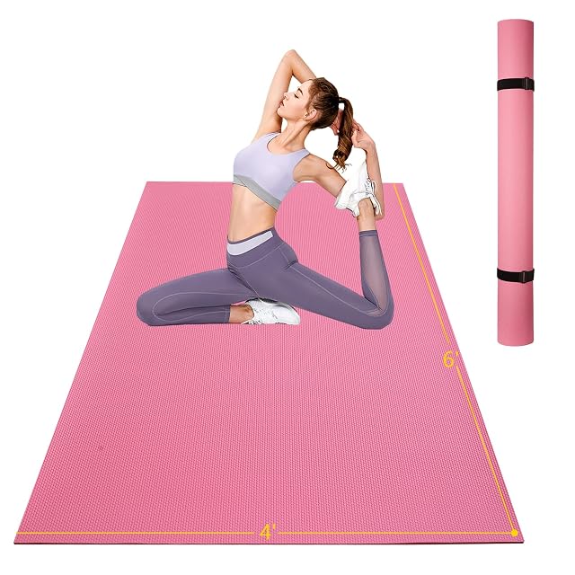 Extra Thick Large Gsmmatwin Exercise Mat 9x6 7x5 6x4 8mm For Home Gym Non-Slip Pro Workout Mat Ideal