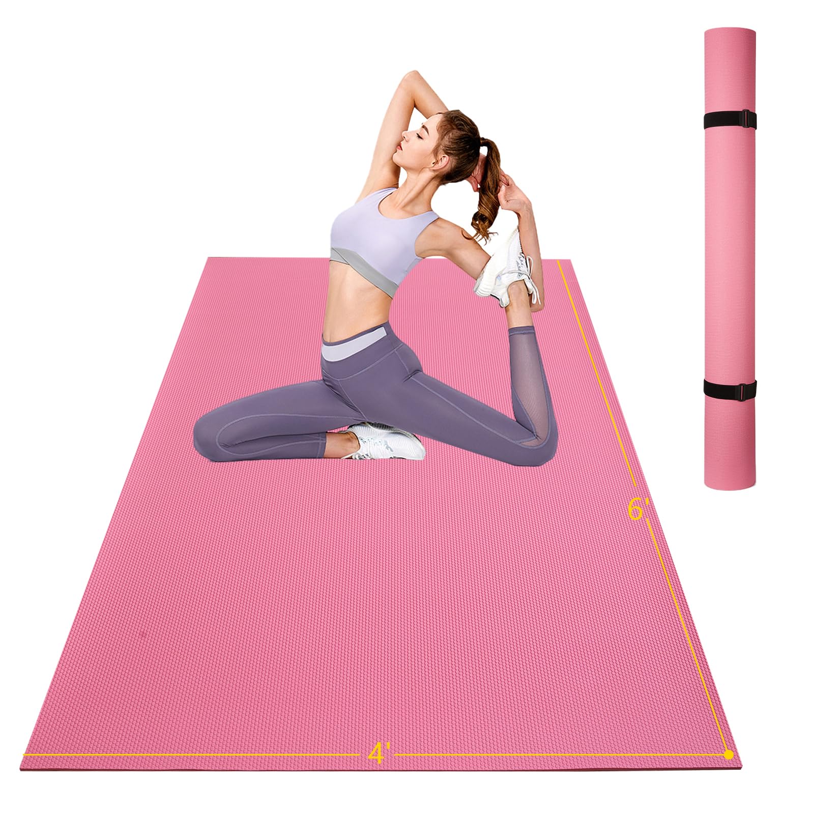 Extra Thick Large Gsmmatwin Exercise Mat 9x6 7x5 6x4 8mm For Home Gym Non-Slip Pro Workout Mat Ideal