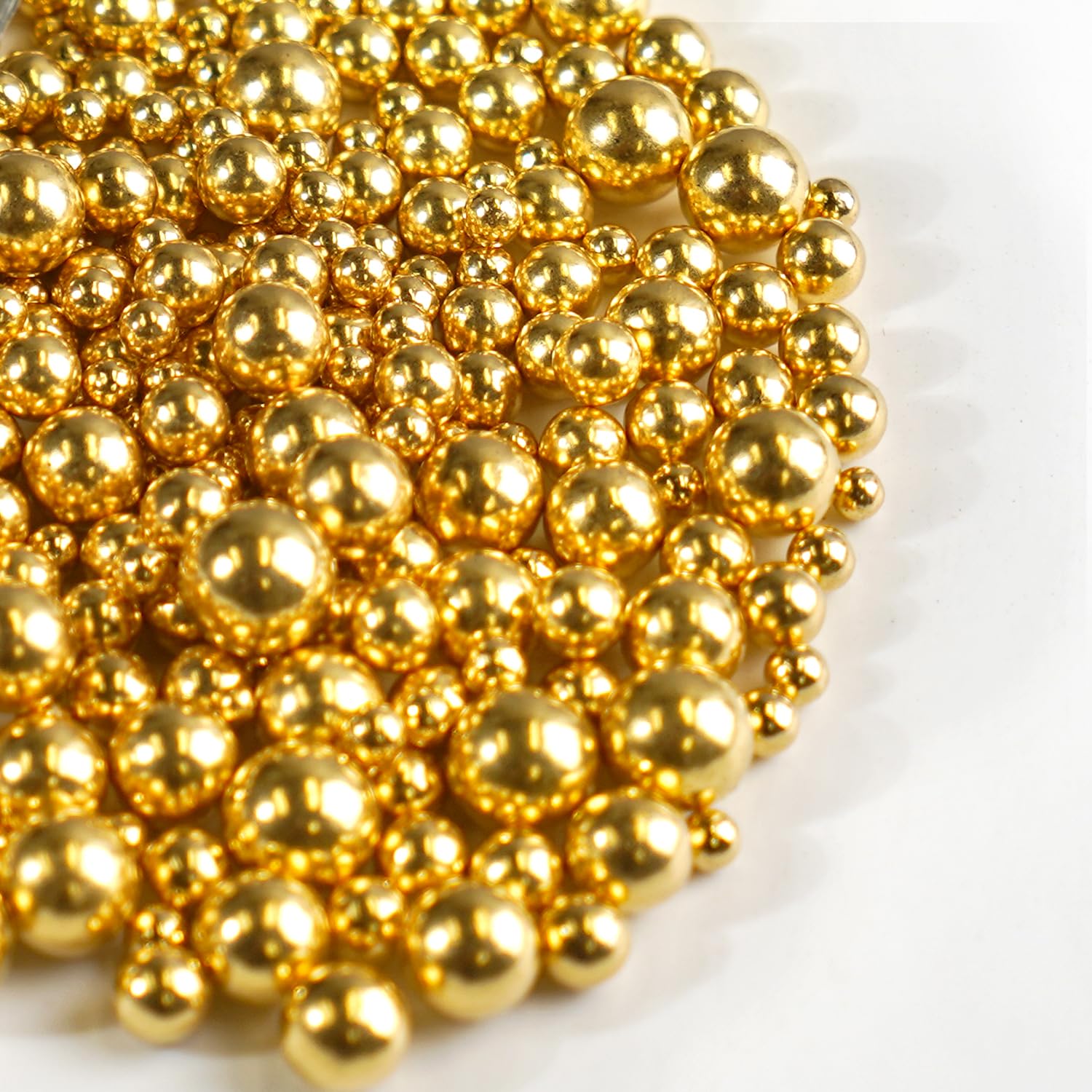 Gold Pearl Sprinkles for Cake Decorating, 150g/5.29oz, Mix Size, Edible Sugar Candy Pearls, Cake Decorations, Cupcake, Cookies, Ice cream Topper, Holiday, Wedding Party, Easter, Christmas Supplies