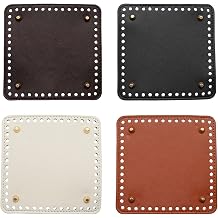 WINDAWNKE 4Pcs Square Bag Bottom Bases 6 x 6 Inch, PU Leather Purse Bottom Pads for Handbags, Craft Supplies