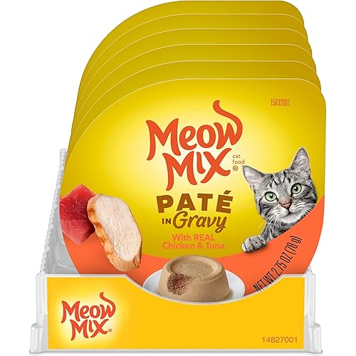 Meow Mix Pate in Gravy with Real Chicken & Tuna Wet Cat Food, 2.75 Ounce (Pack of 12)
