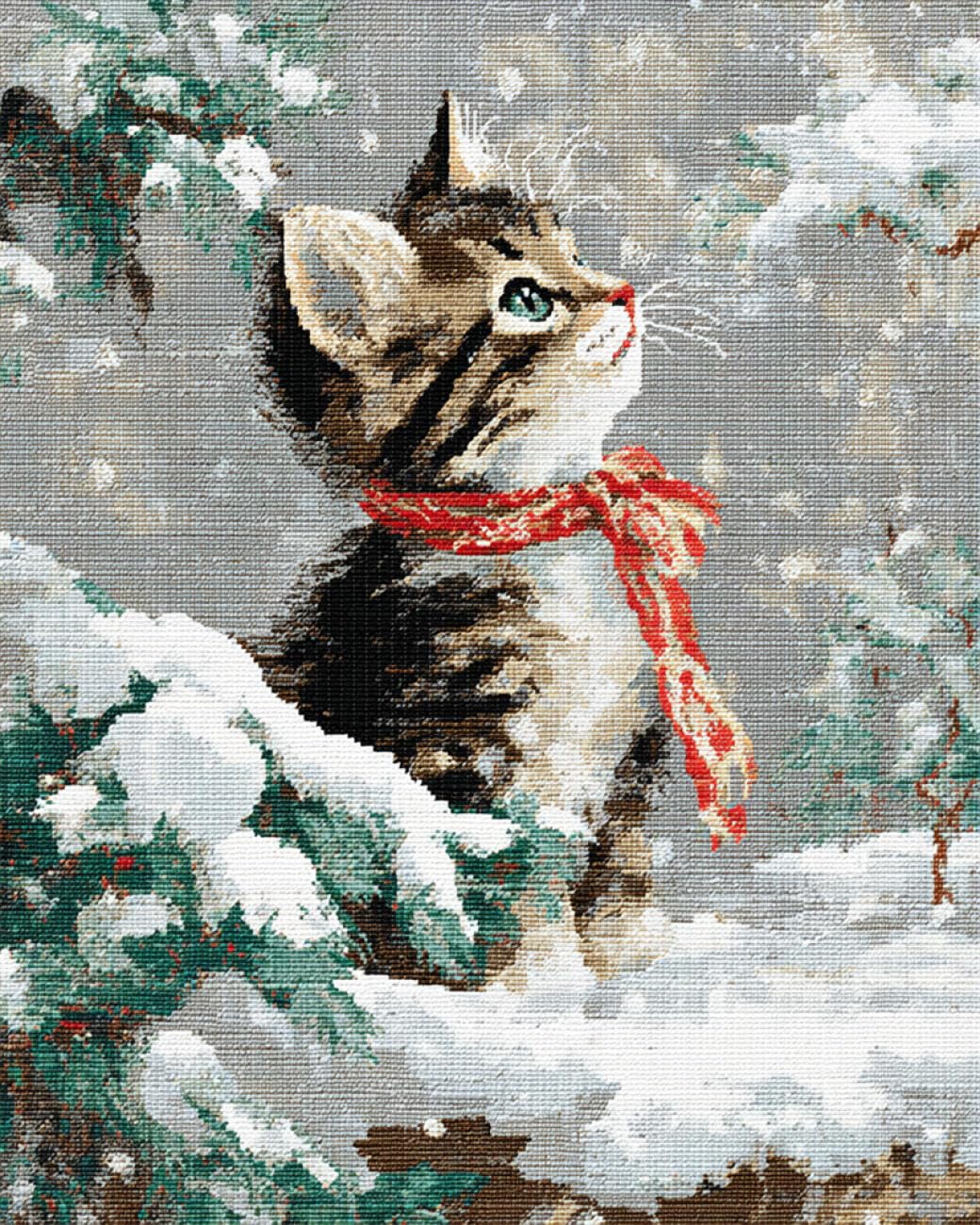 RKFLGEW DIY Bead Embroidery Kits Cartoon Cat 50x70cm