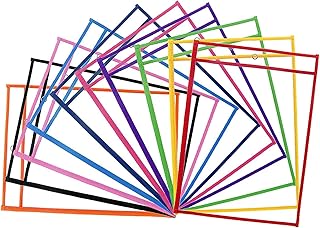 ZWOOS wiederverwendbar Dry Erase Taschen, 10 Stück Reusable Dry Ideal für Klassenzimmer, Home, oder Arbeit Erase Schreibwa...