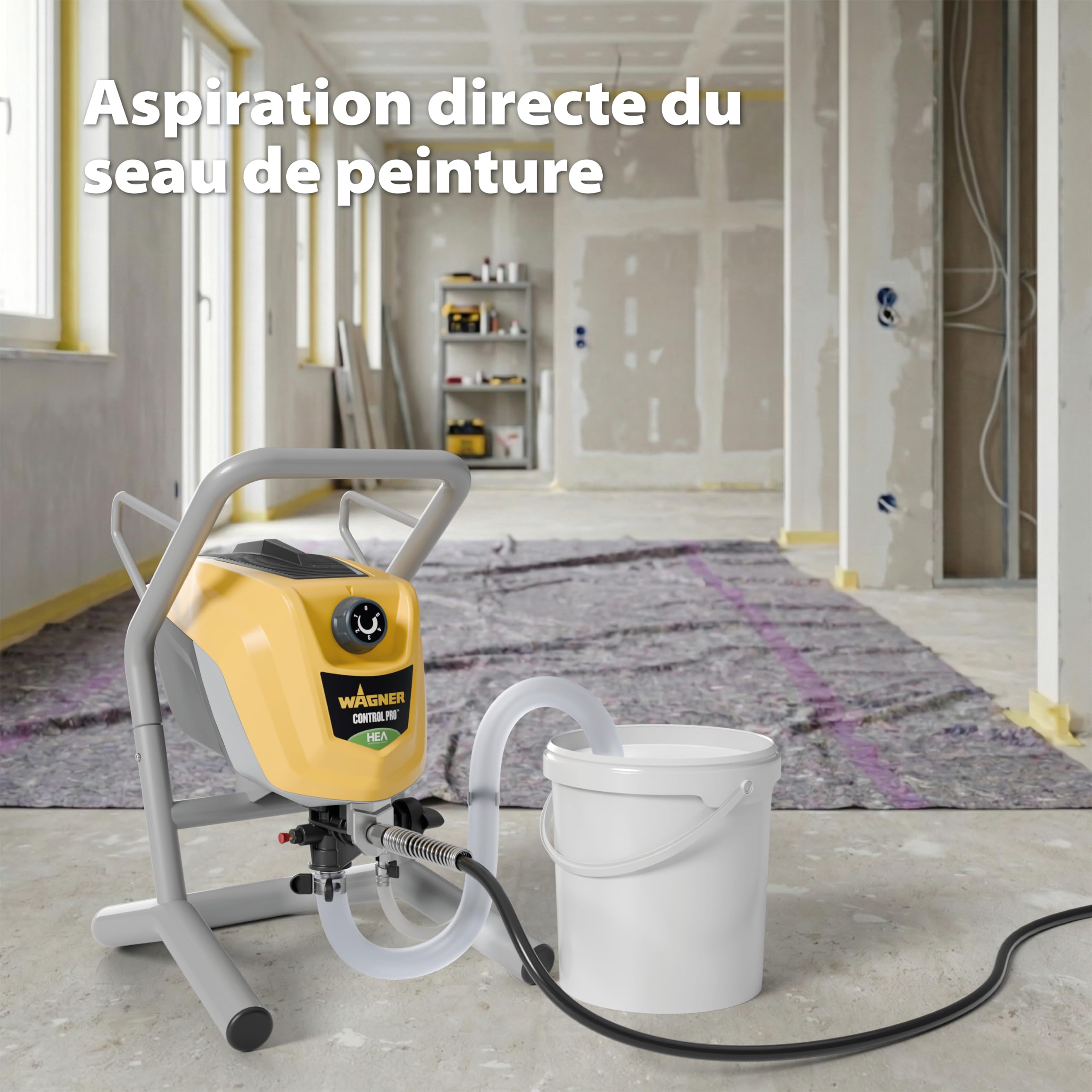 WAGNER Système de Peinture par pulvérisation Airless Control Pro 250 M pour peintures murales, sous Couches, Vernis & lasures, 15 m²-2 Min, réglage de la Pression, 110 Bar, Tuyau 9 m