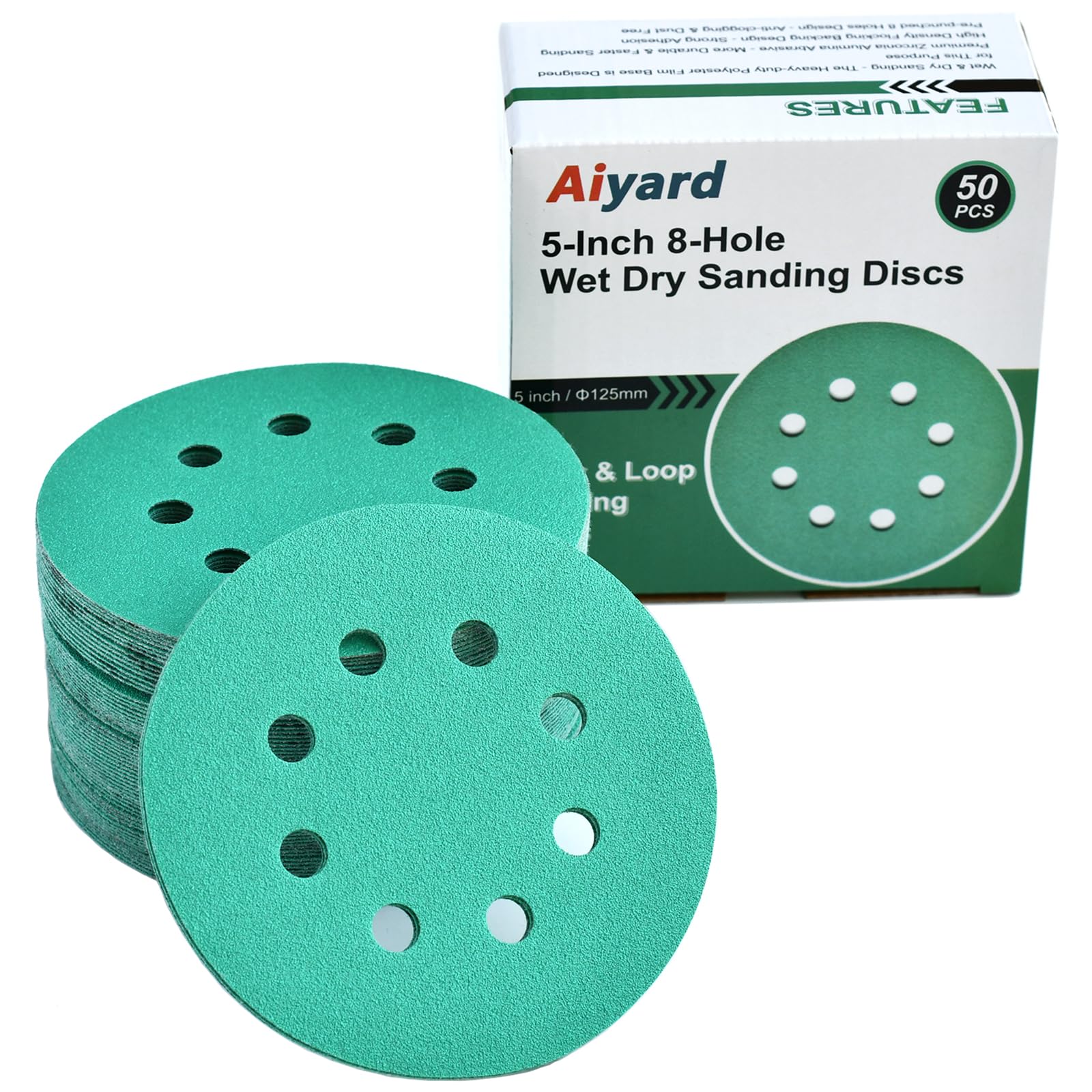 5-Inch Sanding Discs - 50 Pack (220 Grit) -12