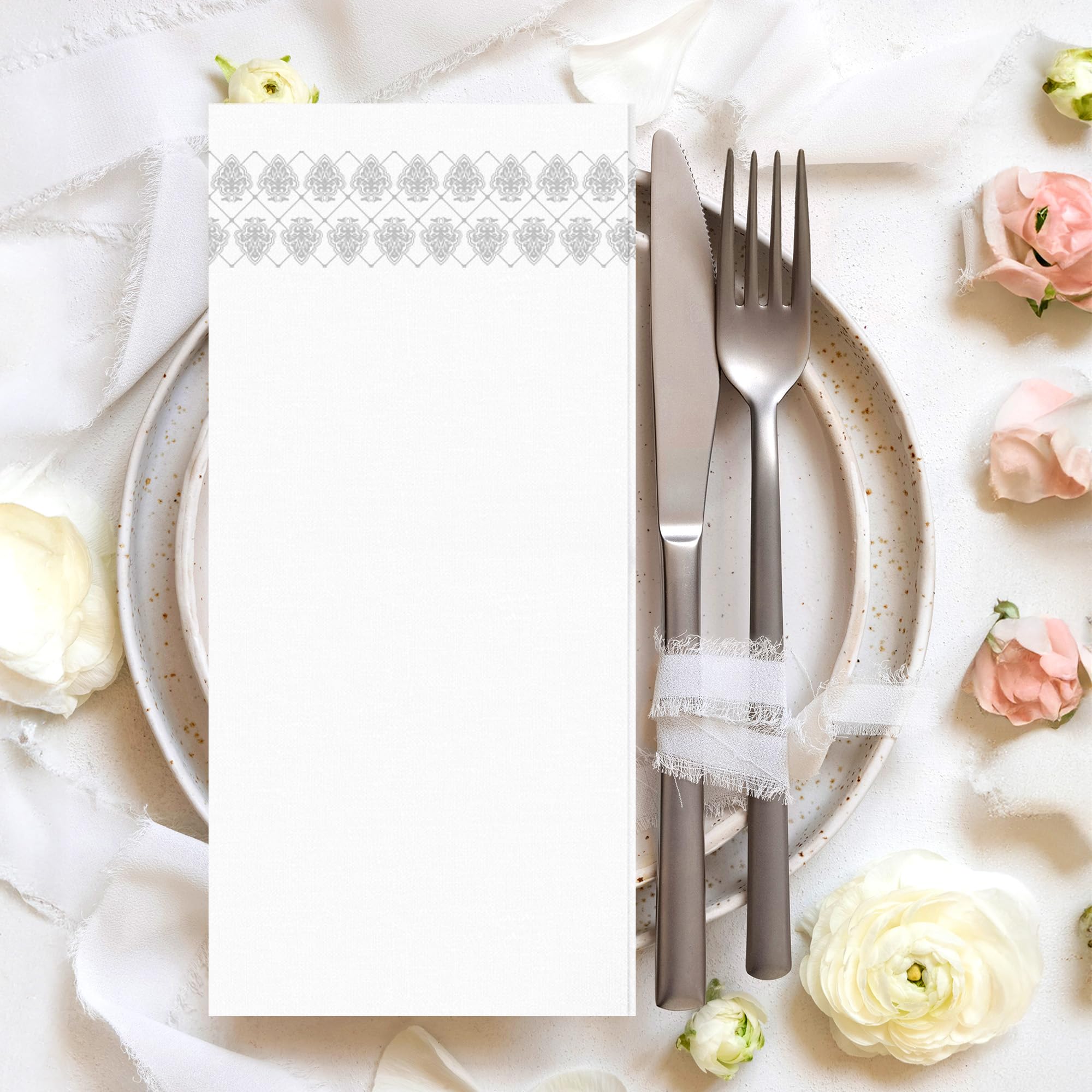 Paquete de 200 servilletas desechables de baño, toallas de invitados con tacto de lino, servilletas de papel suaves y absorbentes para cocina, 12 x 17 pulgadas, baño, fiesta, boda