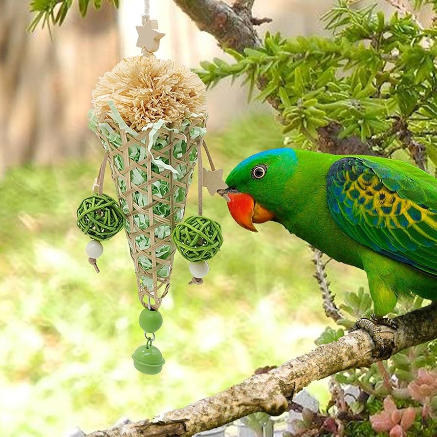 Amazon | 鳥の噛むおもちゃ | オウムの噛むおもちゃ - わらのおもちゃ