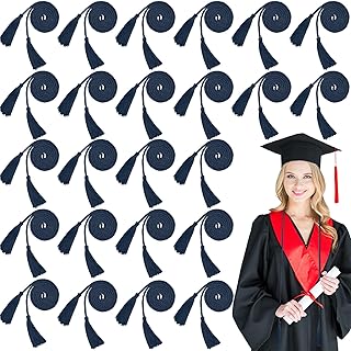 Geosar 48 Pcs Graduation Cords, Honor Cords with Tassel for Bachelor, Master, Doctor Graduation Ceremonies (Navy Blue)