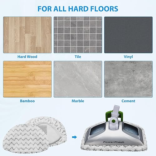 Miniatura 6 de Extolife Paquete de 10 almohadillas para mopa de vapor Bissell Powerfresh serie 1806 1940 1544 1440 2075A 2685A 2078 2181 2814, modelo 1940A 19404