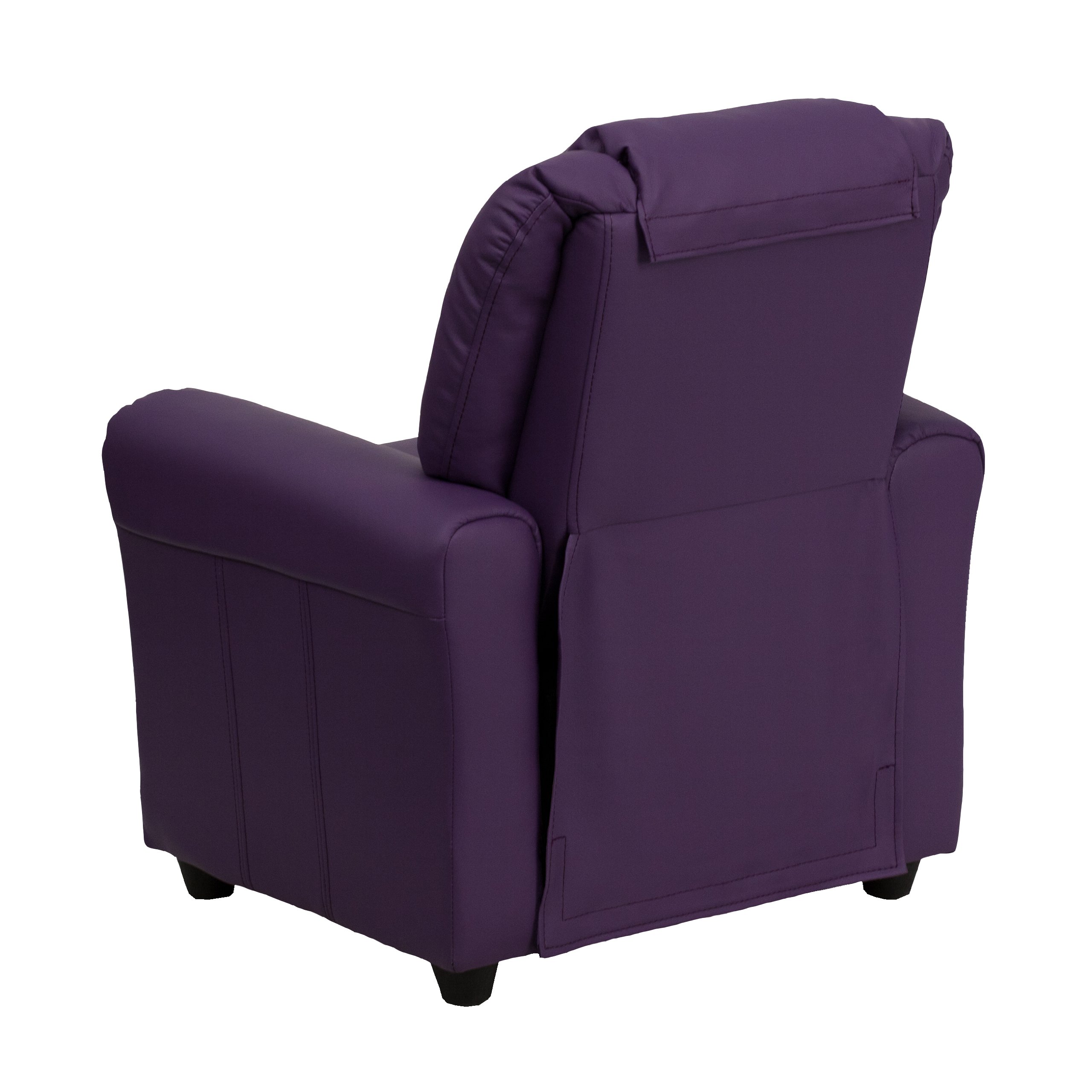 Flash Furniture contemporáneo Beige Vinilo niños reclinable con portavasos y reposacabezas