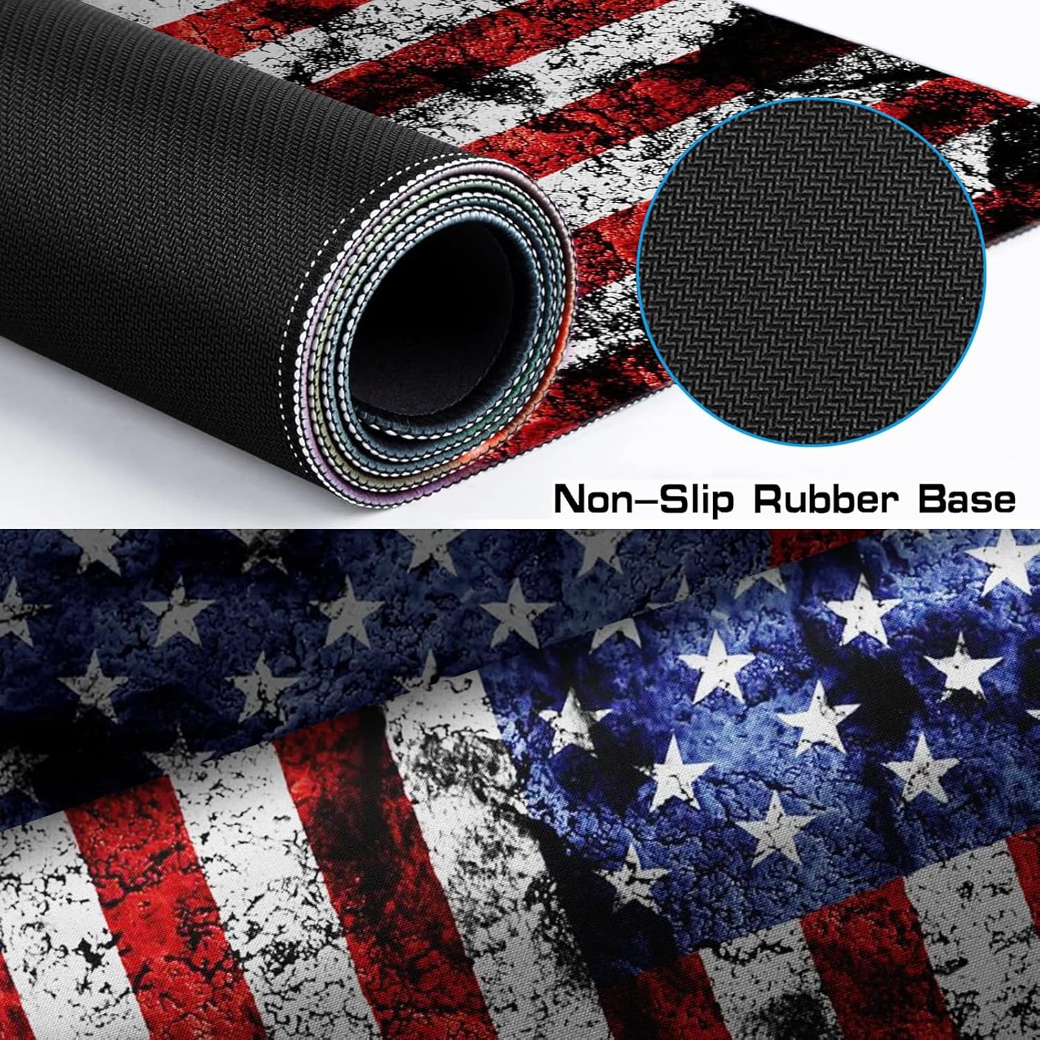 American Flag Desktop Computer Mouse Pad Gaming Mouse Pad Expansion XXL Keyboard Pad 35.4X15.7-inch Laptop Mouse Keyboard Pad Office Desk Decoration - Image 5