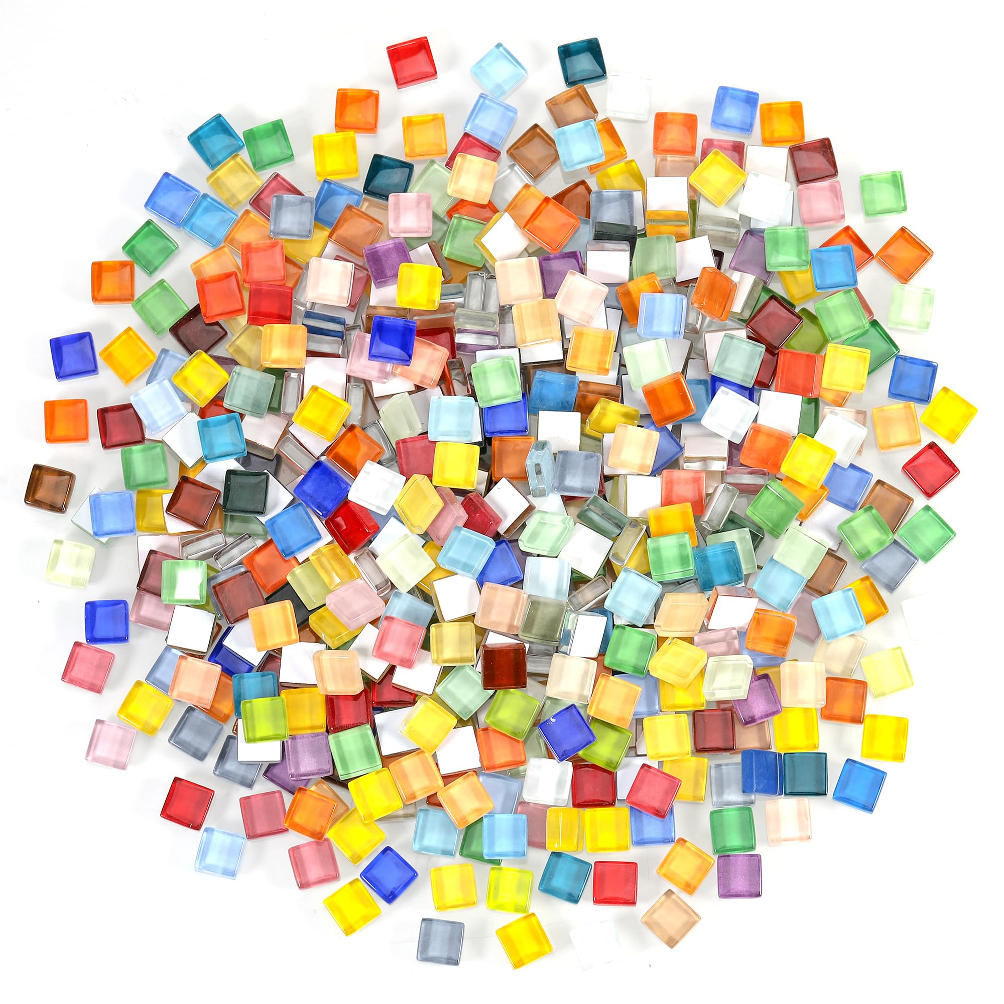 1 kg Tessere Mosaico, 1X1 CM Piastrelle Mosaico Fai Da Te, circa 1100 Pezzi, Kit Mosaico Quadrato in Cristallo per Bagni, Soggiorni, Cucine e Decorazioni D'interni (Colore Misto)