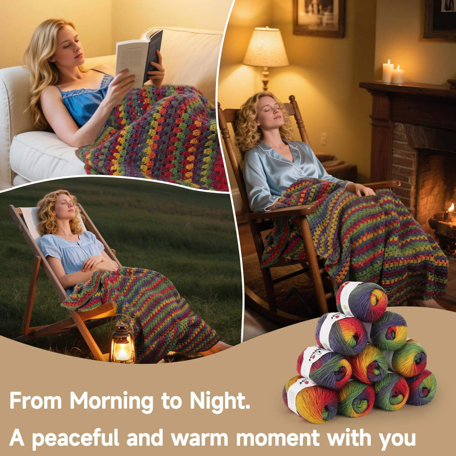 Aeelike Crochet Blanket Kit - Beginner Friendly -9