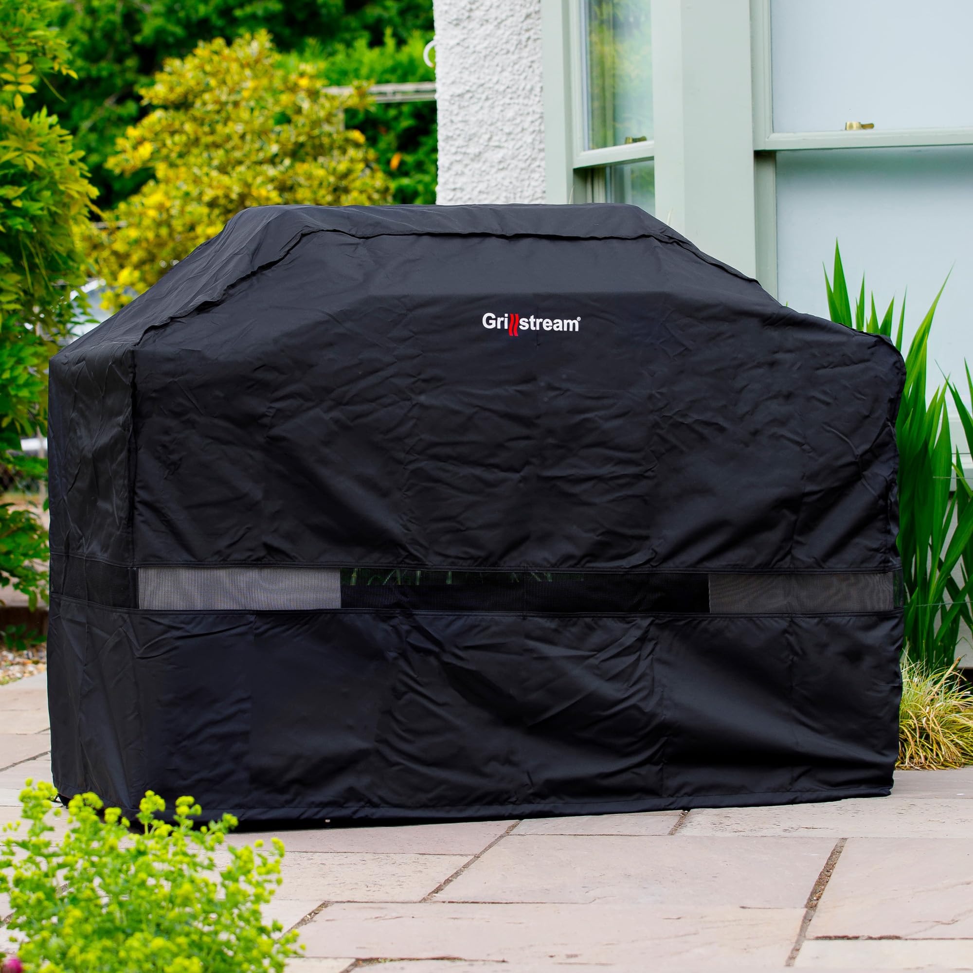 Grillstream Funda para barbacoa de 6 quemadores, resistente a los rayos UV y al agua, material transpirable y duradero con hebillas seguras