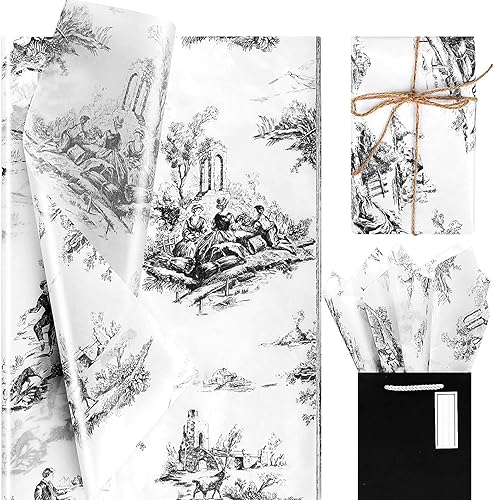 80 hojas de papel de seda vintage de 20 x 14 pulgadas para bolsas de regalo, papel de seda francés para envolver regalos, papel de seda decorativo