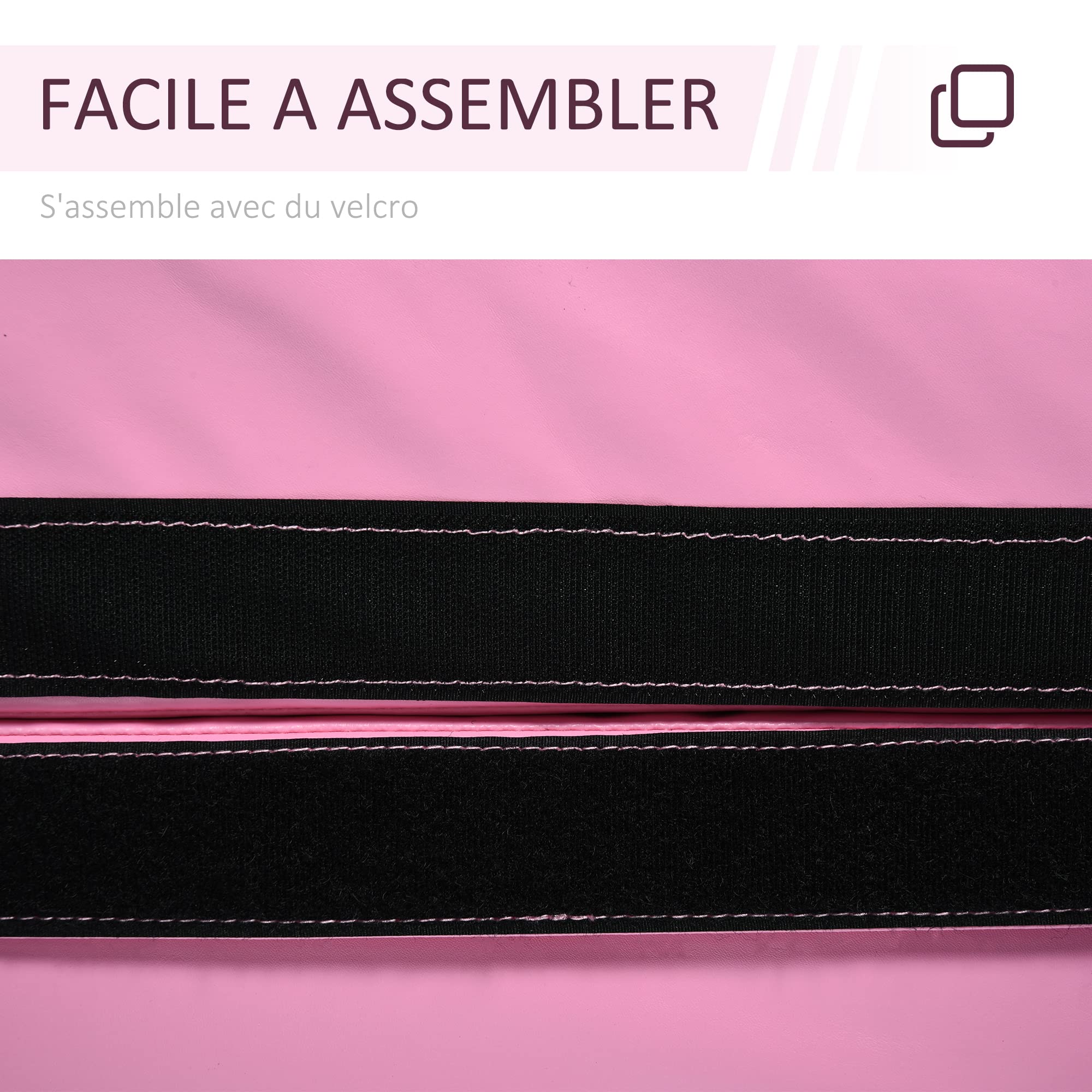 Alfombra plegable para pole dance mate HOMCOM 150 cm grosor 5 cm PVC rosa