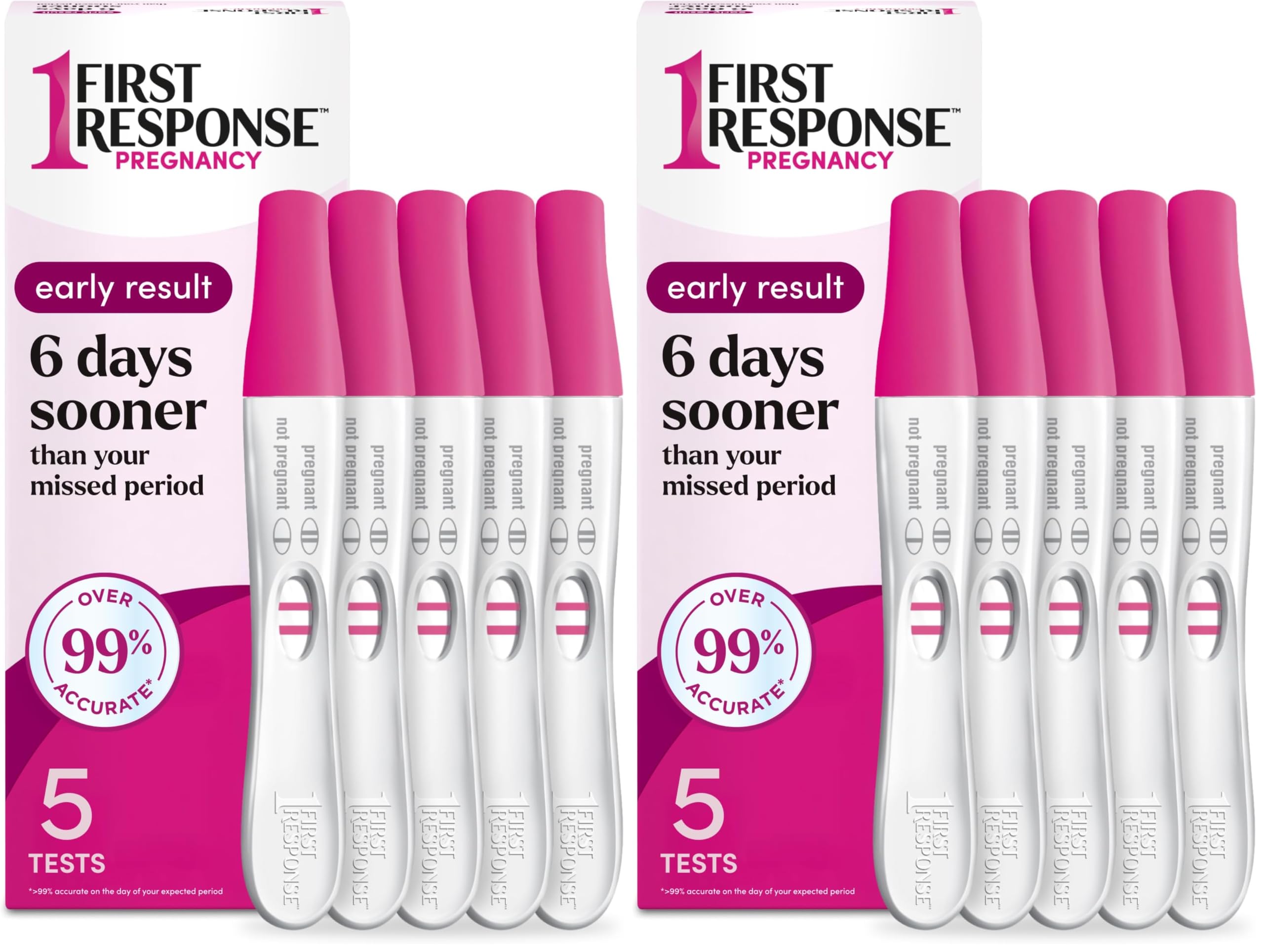 First Response Early Result Pregnancy Test, 5 Count Pack of 2