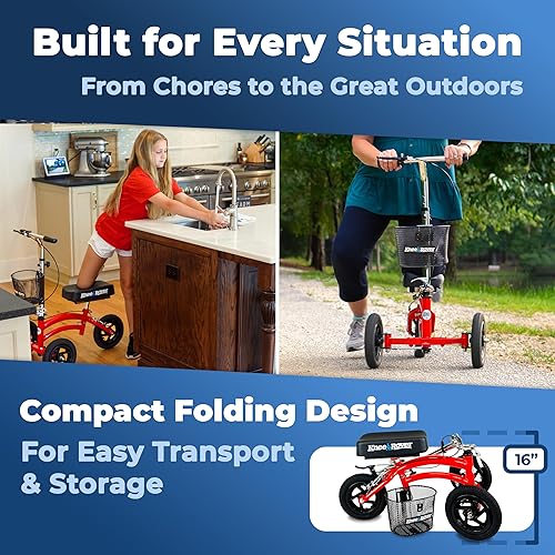 Miniatura 6 de KneeRover Jr - Patinete todo terreno para adultos y niños pequeños en color rojo