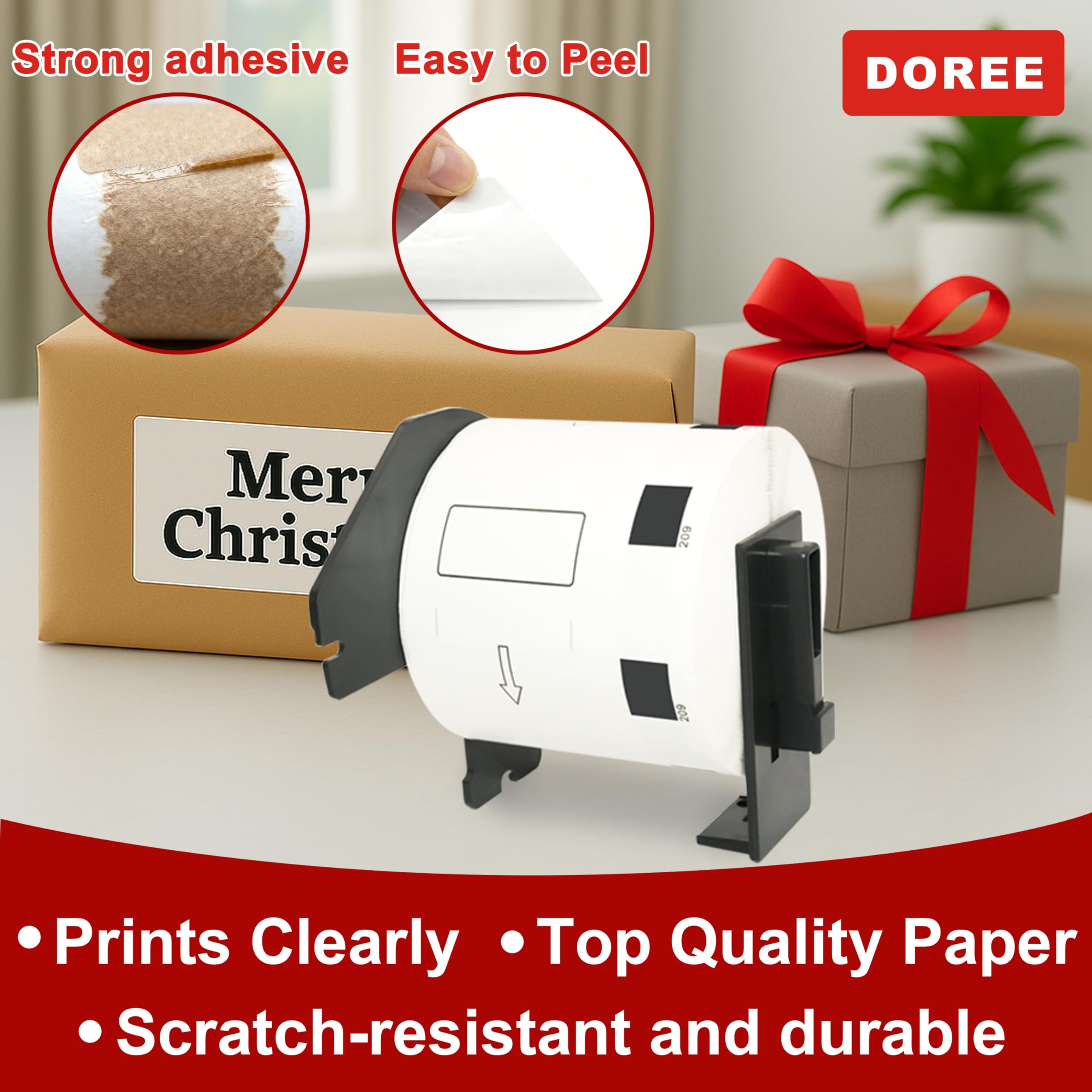 DOREE 5 Rotoli DK-11209 Etichette per indirizzi, 29 x 62 mm, 800 etichette/rotolo compatibili con Brother DK 11209, Per Brother QL-500,QL-500BW,QL-570,QL-580,QL-700,QL-710W,QL-800,QL-810W,QL-820NWB