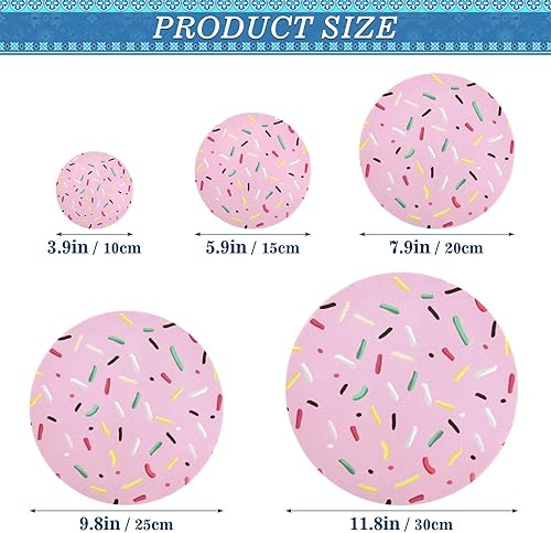 Miniatura 4 de Pink Candy 5PCS Reusable Elastic Bowl Covers for Food Storage Stretch Cloth Fabric Lids with 5 Different Sizes Heat Resistant Food Lids for Fruits