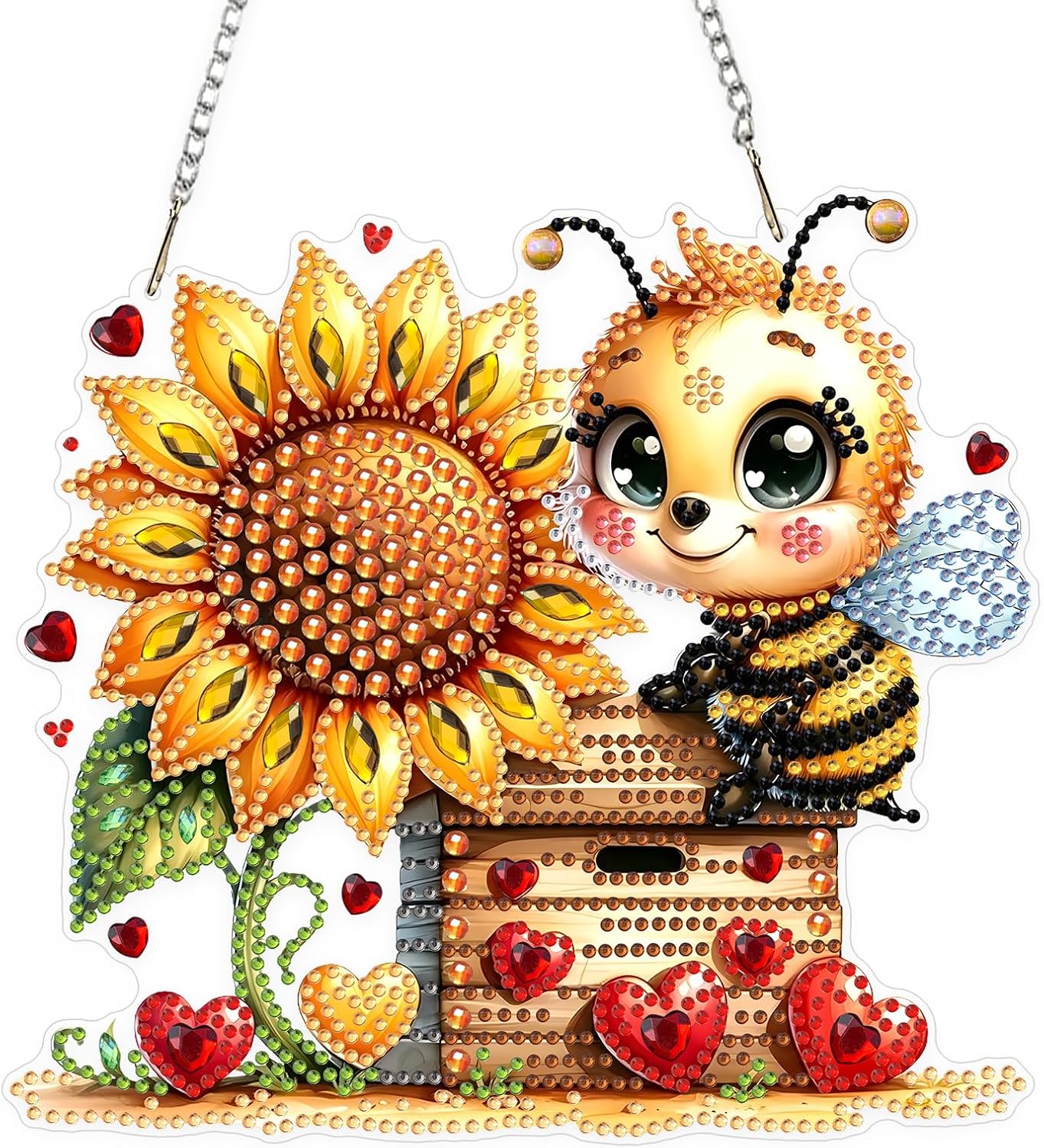 KEYIFA 5D Sunflowers and Bees Diamond Painting Window Pictures Adults ...