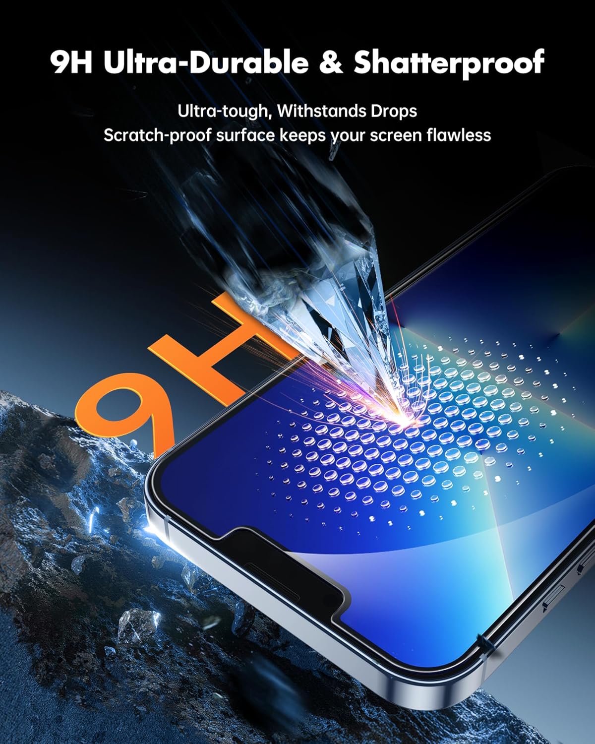 UNBREAKcable Privacy Screen Protector for iPhone 14/ iPhone 13/13 Pro, Tempered Glass [True 28°Anti Spy] [9H Hardness] [Case Friendly] Private Protector for iPhone 6.1" - 2 Pack