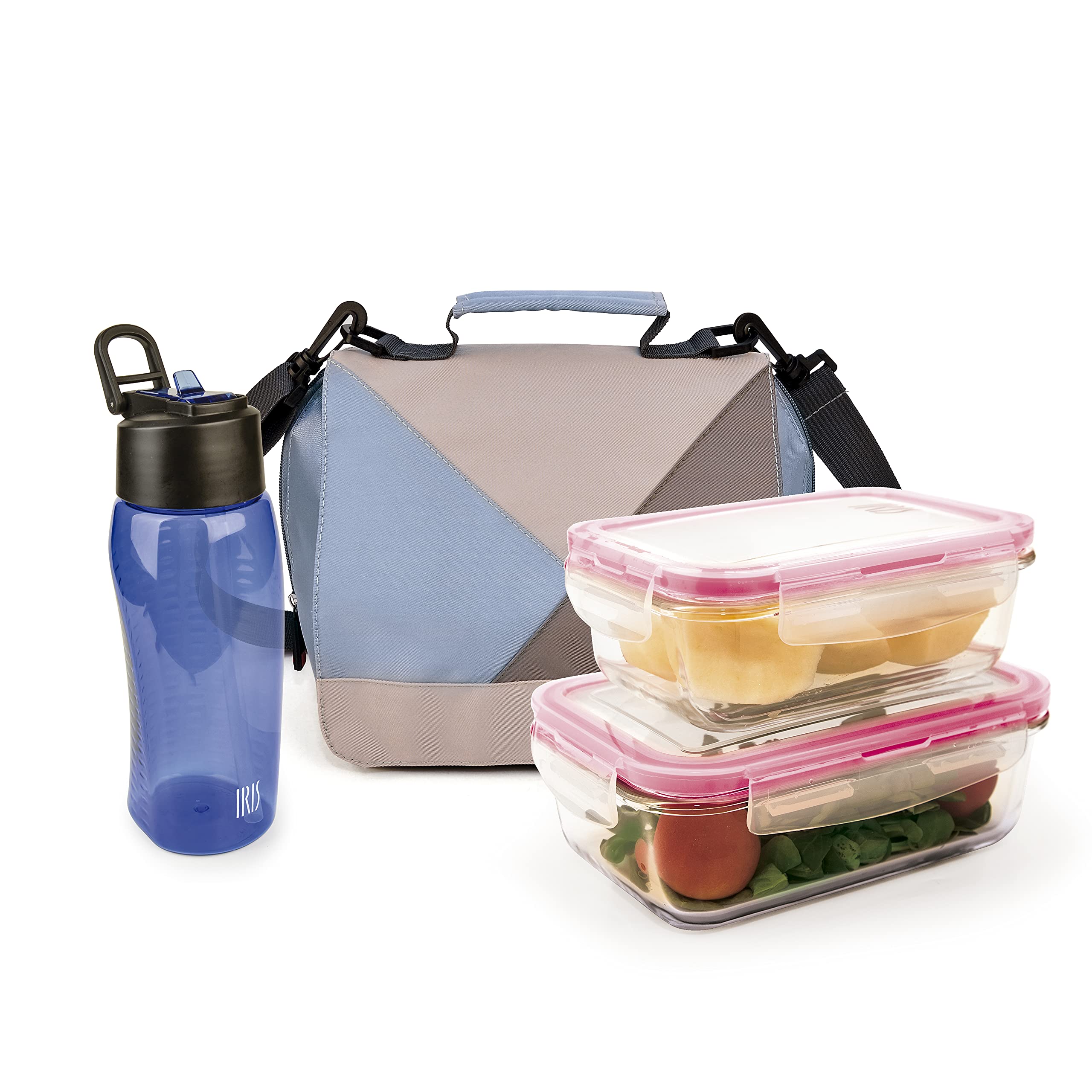 IRIS BARCELONA Snacktasche Grau Meliert – Wiederverwendbar, BPA-frei, Faltbar