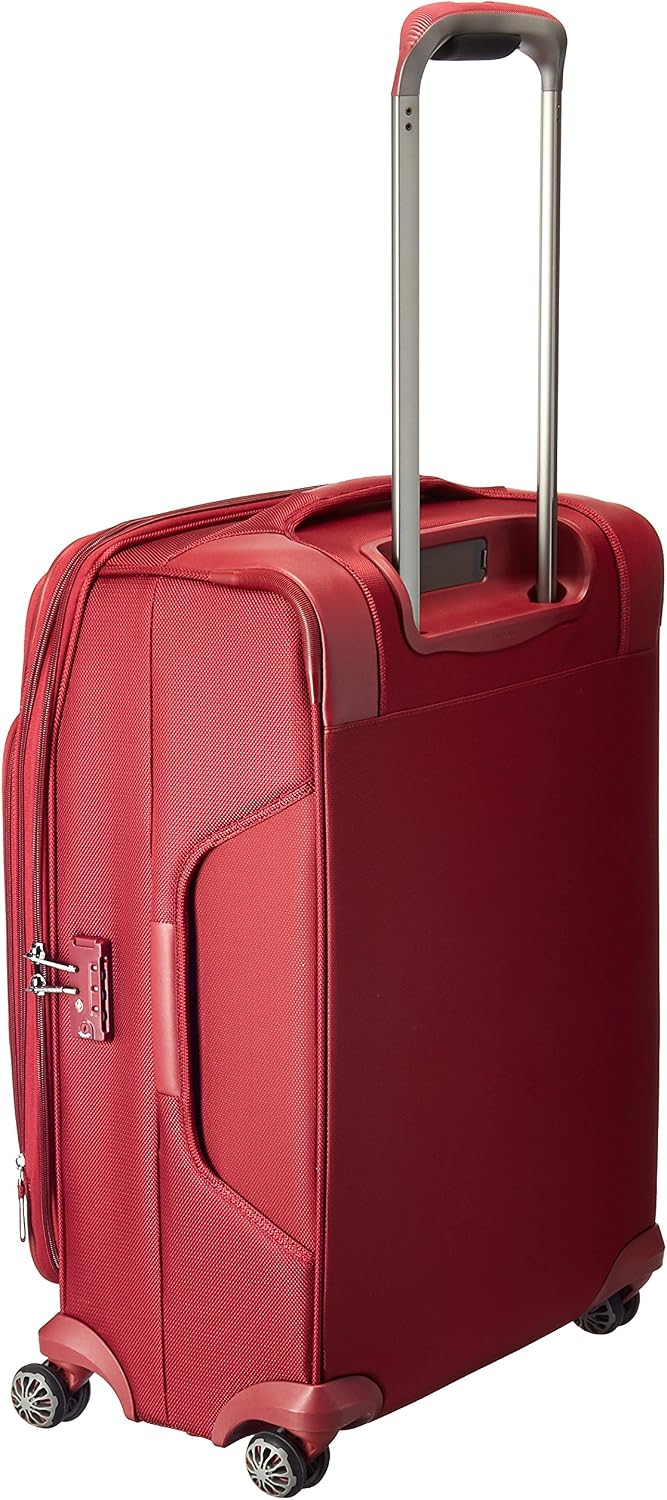 Samsonite Silhouette XV Softside Luggage with Spinner Wheels, Napa Red, Checked-Medium 25-Inch