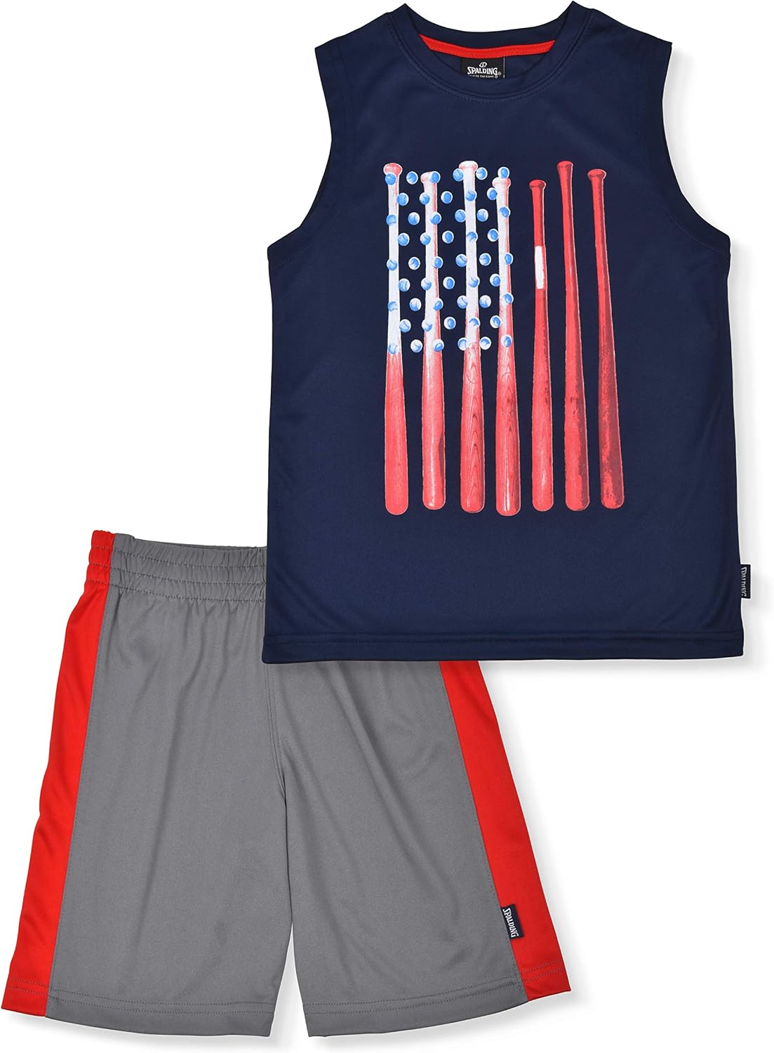 Spalding Little Boys Muscle Tank Active Athletic 2-Piece Short Set