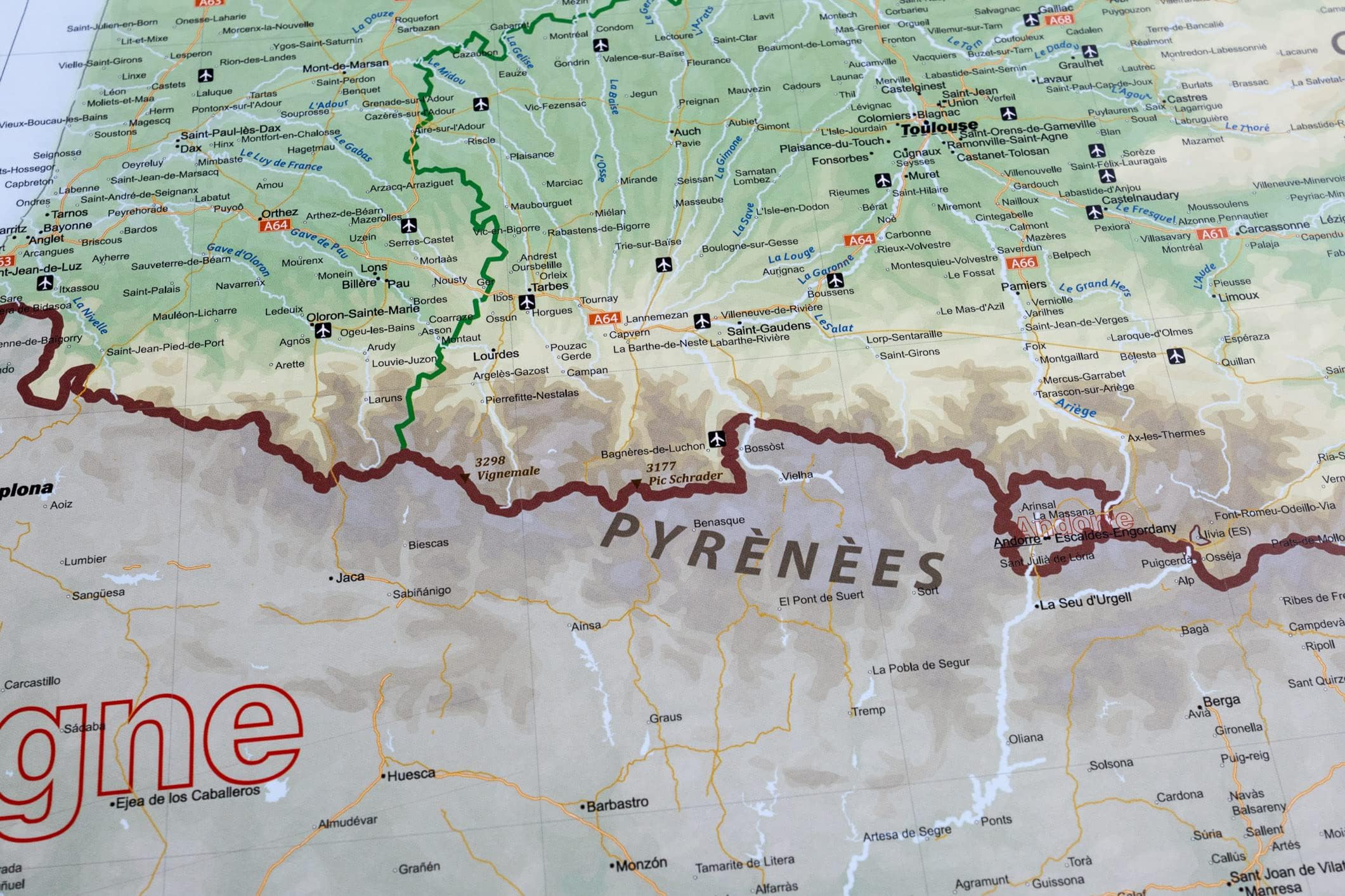GeoMetro Carte générale de la France en français de 100 x 100 cm avec plastification sur les deux faces