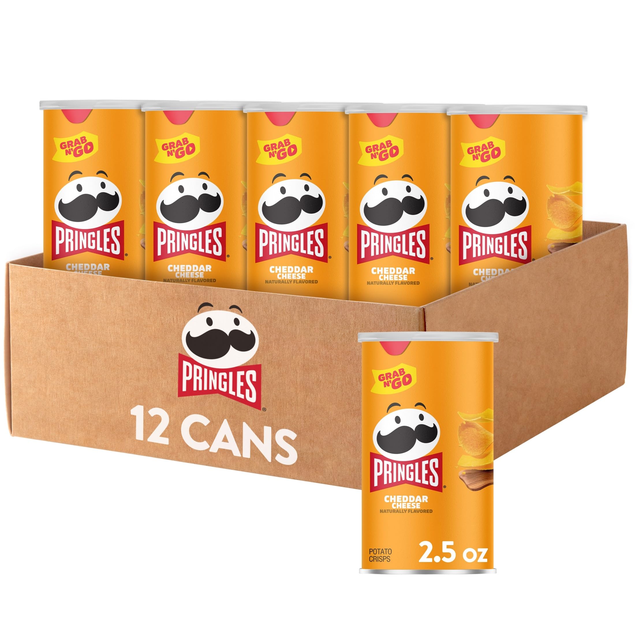 Potato Crisps Chips by Pringles – 2.5 Ounce (Pack of 12), 12 Cans (2.5 Ounce Can), Pack of 12, Model 38000845260