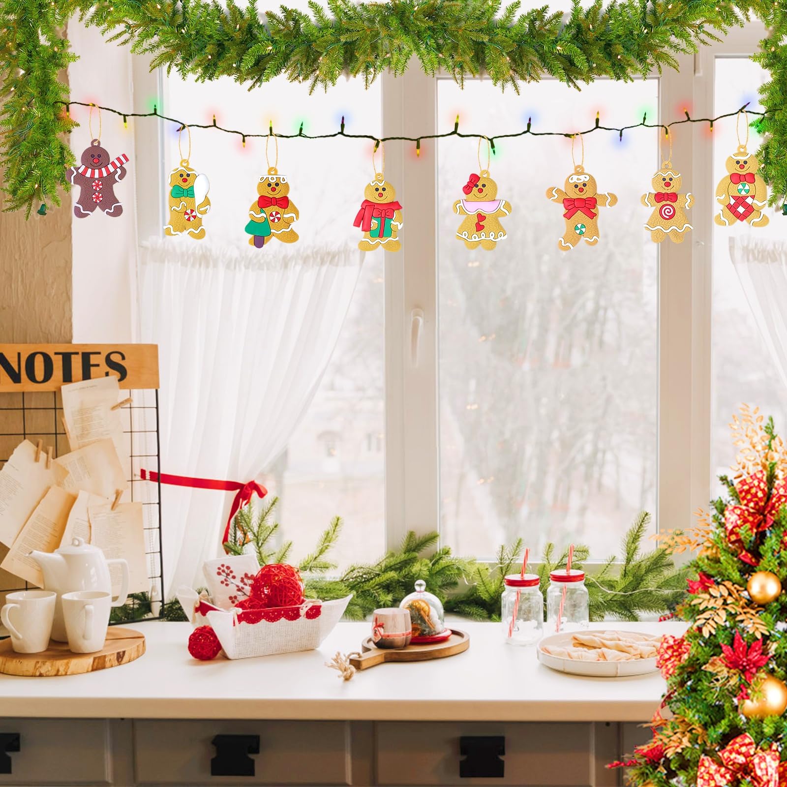Furuising 15Pcs Christmas Gingerbread Man Ornaments, Cute Gingerbread Christmas Decorations - Image 4