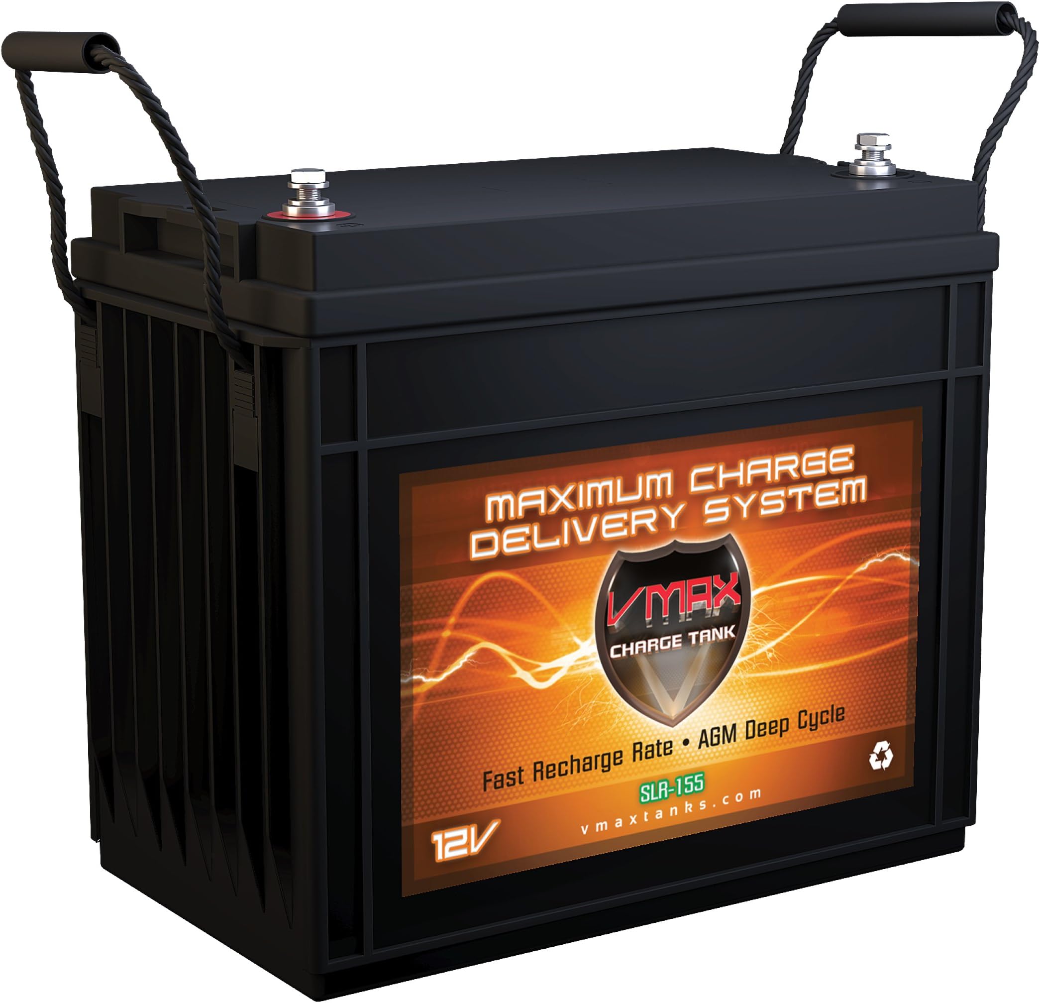 VMAX SLR155 12V 155Ah 2.1kWh AGM Deep Cycle Sealed Group GC12 12 Volt Battery compatible with Tiny Home House Backup Offgrid Solar Panels Wind Turbine Energy Storage