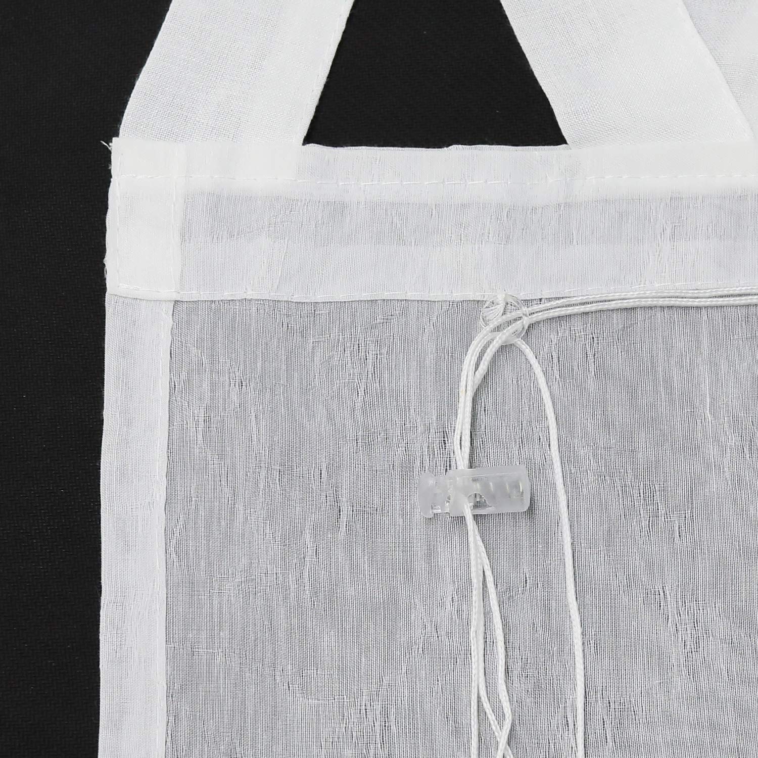 Tenda a pacchetto Delien bianca effetto lino, trasparente con passanti a V, tinta unita, per finestra, 1 pezzo., Poliestere, bianco, BxH 140x140cm