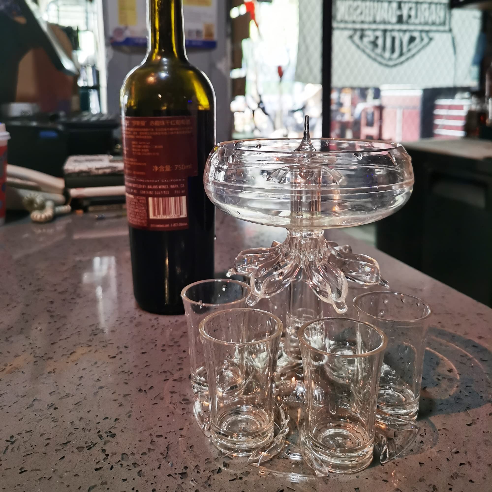 Distributeur de verre à shot en acrylique avec 6 verres et pinceau, parfait pour les fêtes, les bars à la maison, les cadeaux et le séparateur de liquide pour un service facile