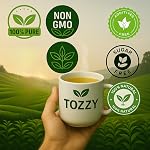 Tozzy Organic Mullein Tea – 100 Count, Plant-Based Pyramid Tea Bags | Supports Lung Health & Respiratory Wellness