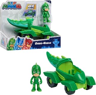 PJ Masks Gekko & Gekko Mobile, 2-Piece Articulated Action Figure and Vehicle Set, Green, Kids Toys for Ages 3 Up by Just Play