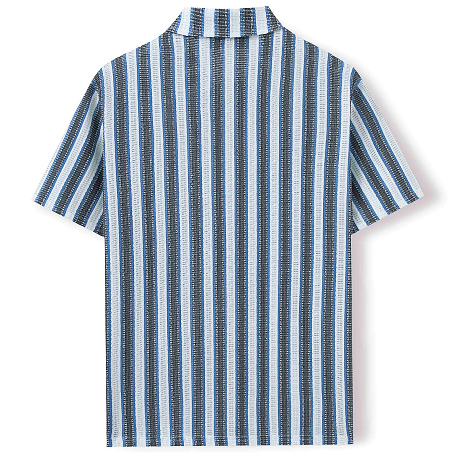Generico Camicia Hawaiana da Uomo, per Il Tempo Libero, Tropicale, da Spiaggia, vestibilità Normale, per Feste Camicia Uomo Bianca e Nera Manica Corta