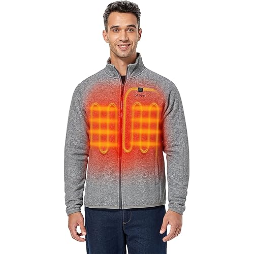 ORORO Men's Heated Fleece Jacket Full Zip with Battery Pack