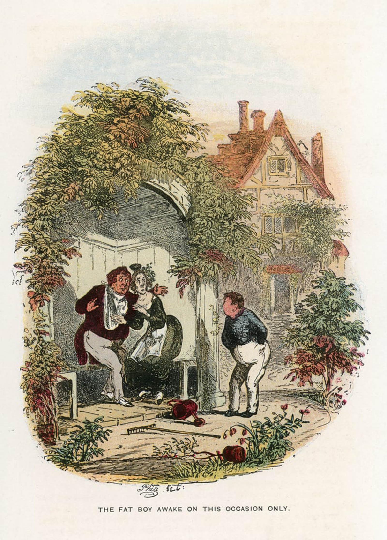 Affiche décorative graffiti art mural Pickwick Papers Hablot Knight Browne