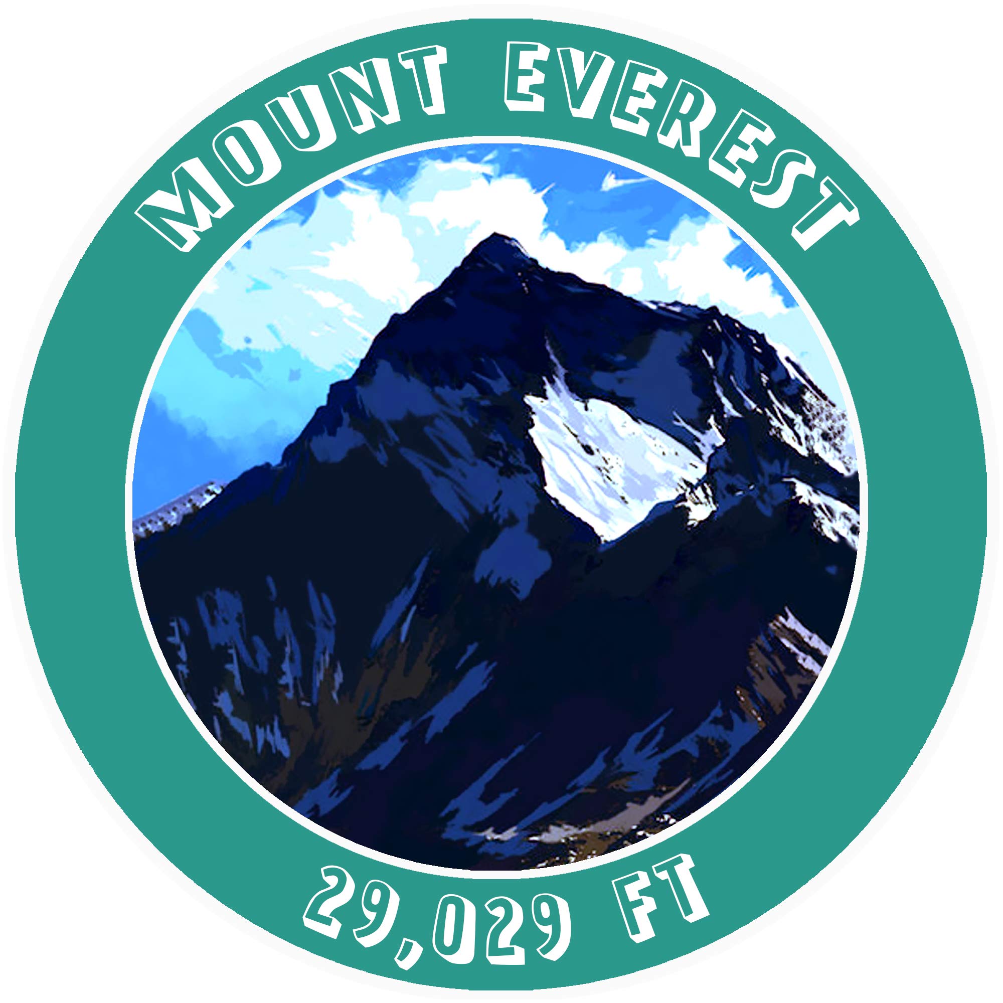 Mount Everest, Nepal 29,029 FT Decorative Car Truck Window Sticker Decal Vinyl Die-Cut Badge Emblem Vacation Souvenir Travel Gear