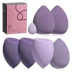 Makeup Sponge Set BS-MALL Blender Sponges 7 Pcs for Liquid, Cream, and Powder, Multi-colored with 1 Mini Makeup Sponge Pink (B-Purple)