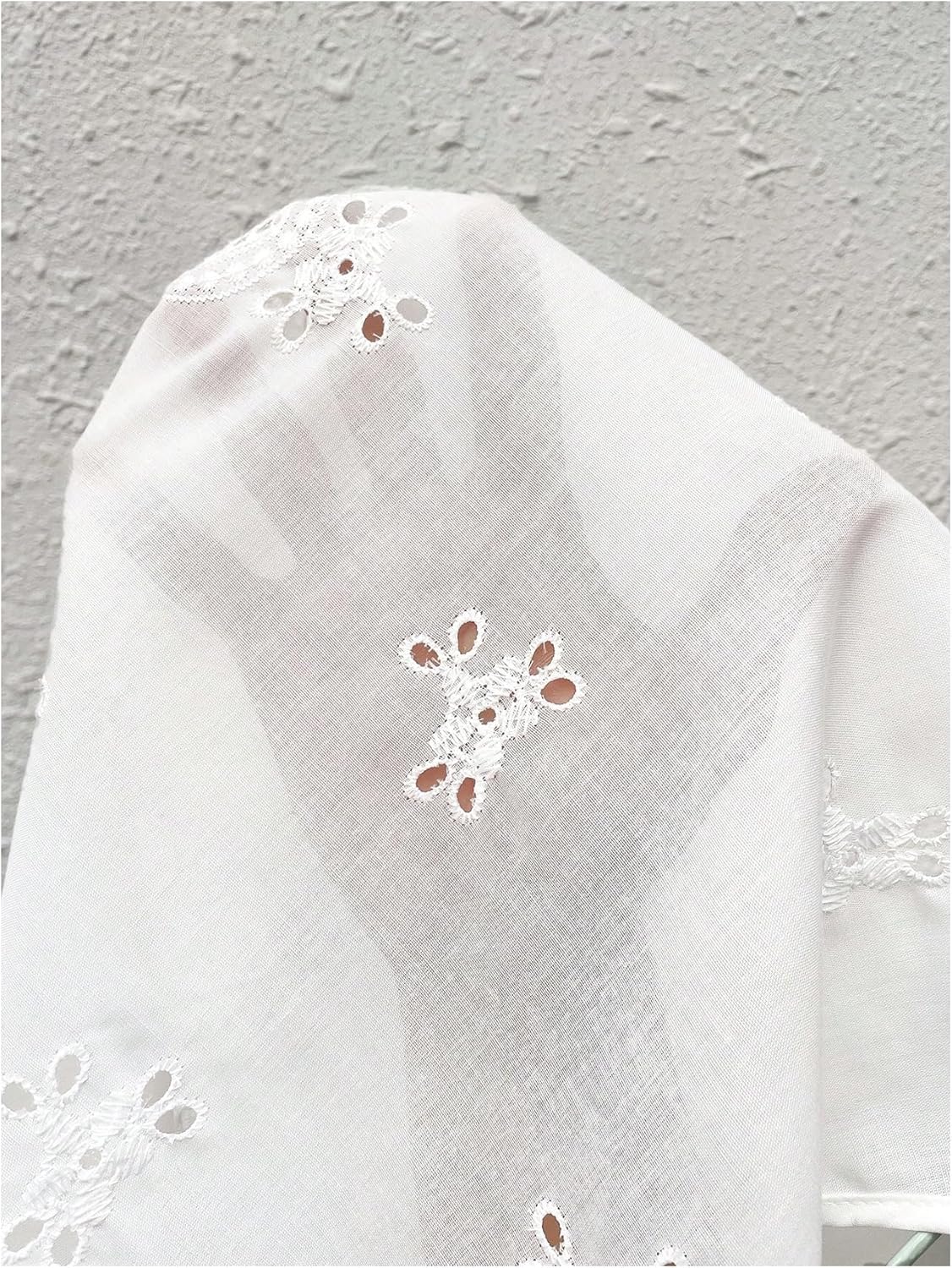 SweatyRocks Women's Tie Front Sleeveless Blouse V Neck Sheer Eyelet Embroidery Shirts Tops - Image 6