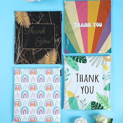 Miniatura 9 de SHIPKEY 100 sobres de polietileno azules arcoíris de 10 x 13 pulgadas, resistentes al agua, para joyas, aretes, sobres para pequeñas empresas (9.8 x