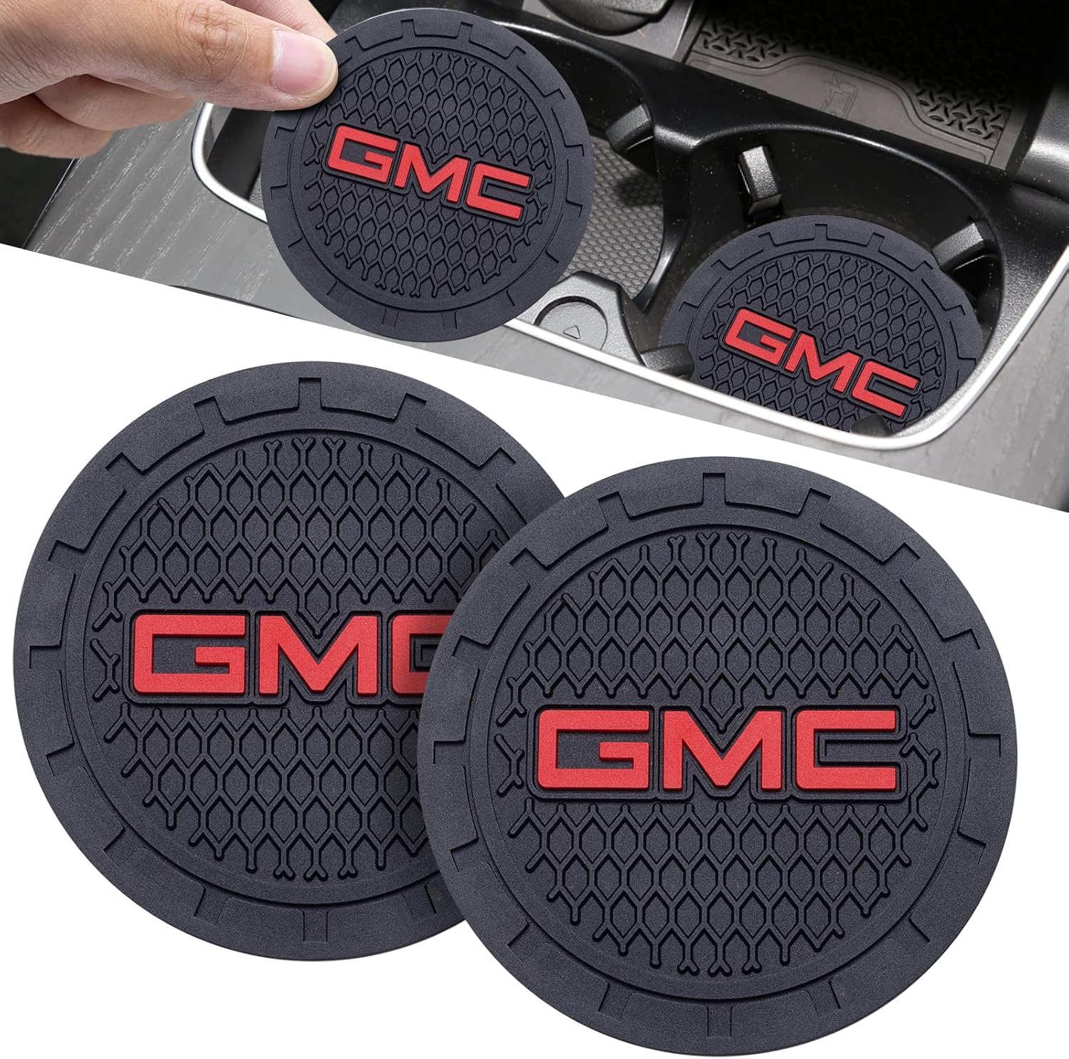 Car Cup Coaster, 2PCS Universal Non-Slip Cup Holders, Compatible with GMC Series Car Cup Holder Coasters，Car Drink Coaster Holder Accessory, Black 2026 - view 5