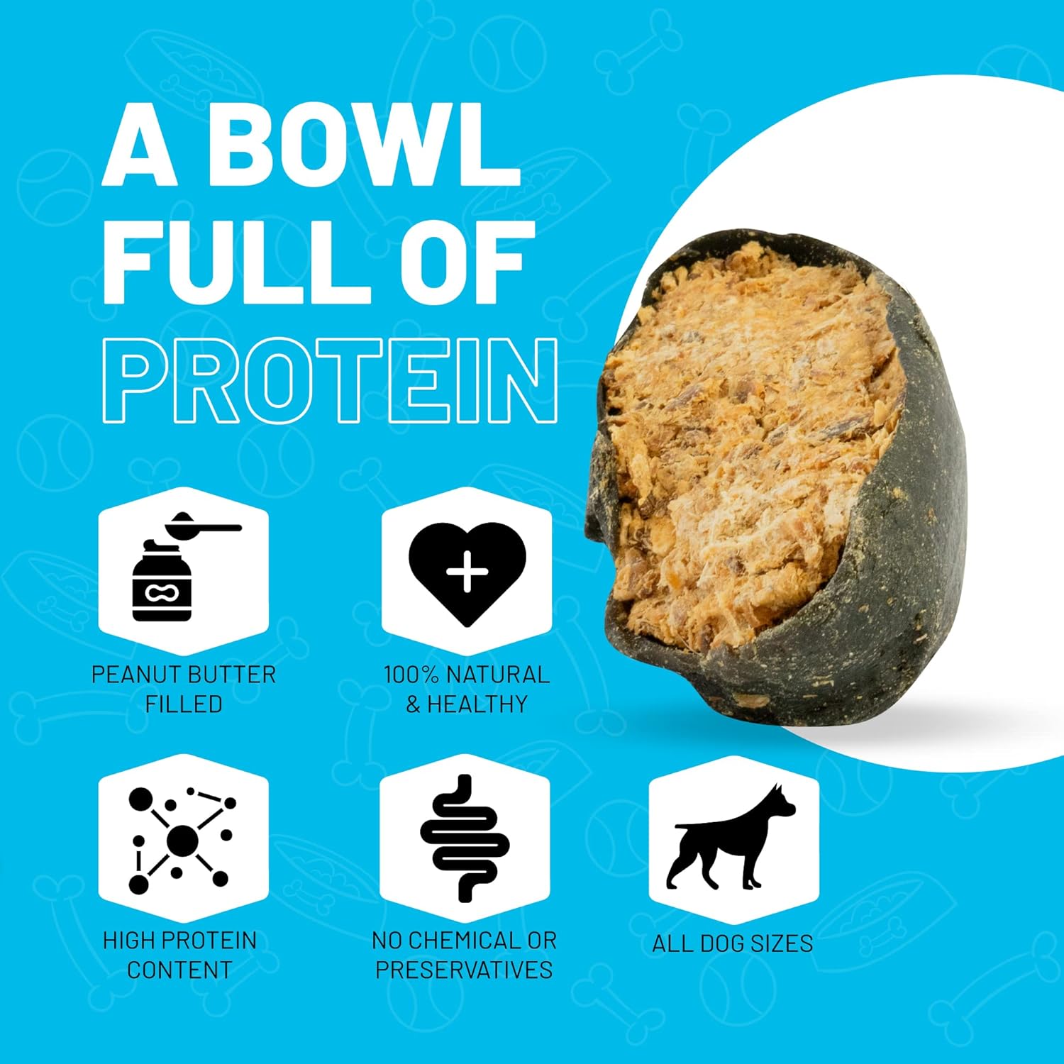 Sitka Farms Bully Sticks 6 Inch 20 Count and Beef Hooves Peanut Butter Filed 4 Count Dog Treat Bundle