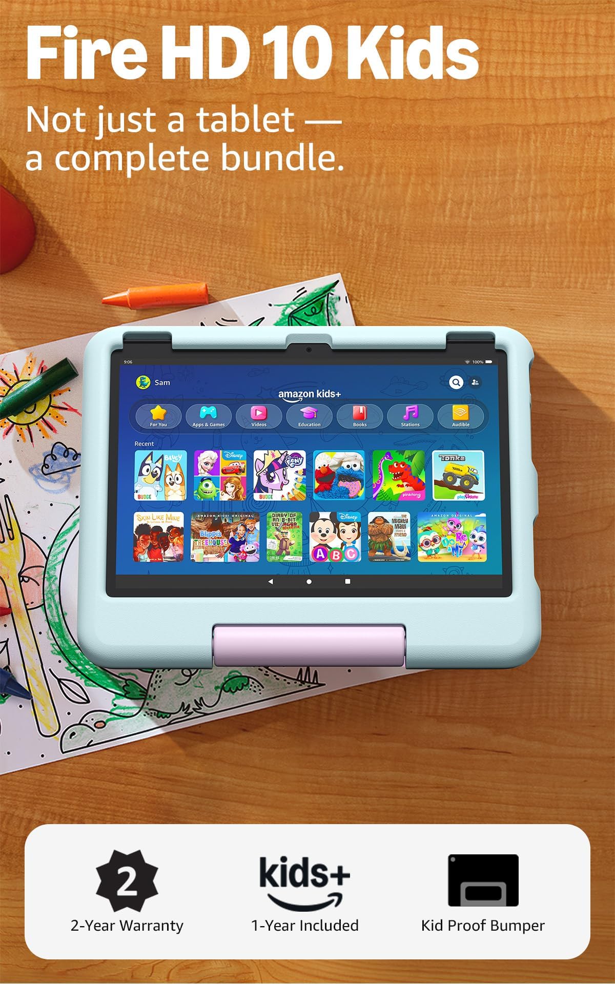 Amazon Fire HD 10 Kids tablet (newest model) ages 3-7 | Bright 10.1" HD screen with included ad-free and exclusive content, robust parental controls, 13-hr battery, 32 GB, Disney Princess