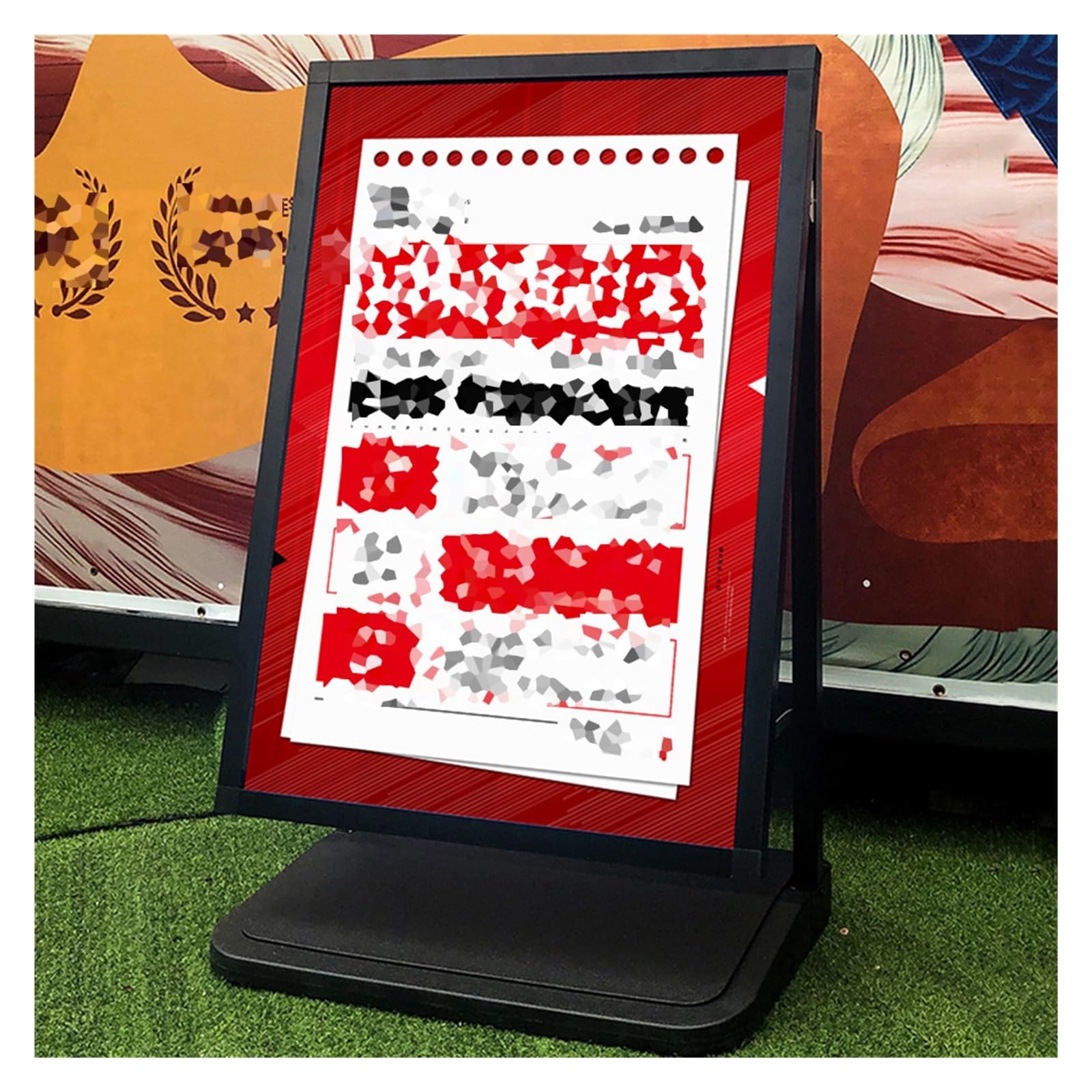 Support d'affiche robuste noir et panneau sandwich 60 x 90 cm pour signalétique commerciale