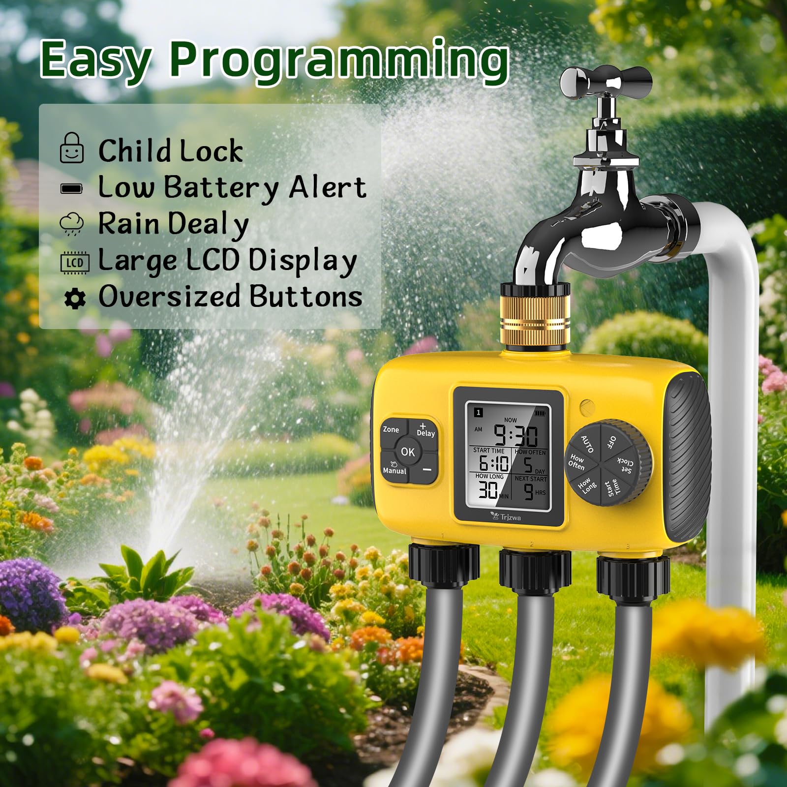 Programmateur Arrosage Automatique 3 Sorties IP55 Jardin