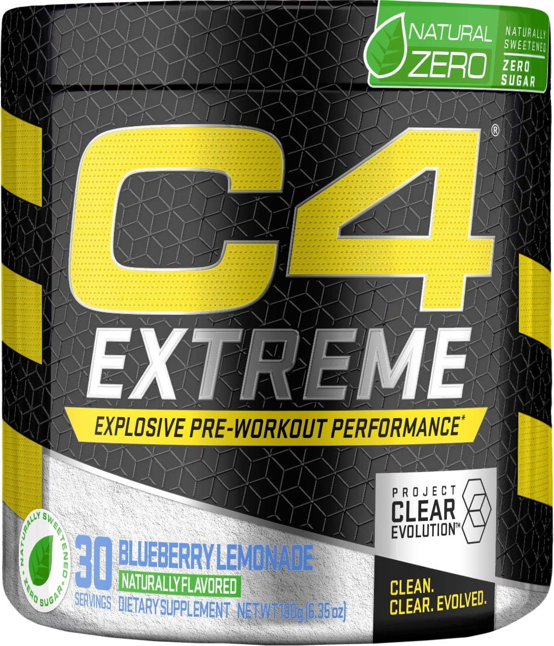 Amazon Com C4 Extreme Natural Zero Pre Workout Powder Blueberry Lemonade Naturally Flavored Preworkout Energy Supplement For Men Women 200mg Caffeine Beta Alanine Creatine 30 Servings Health Household